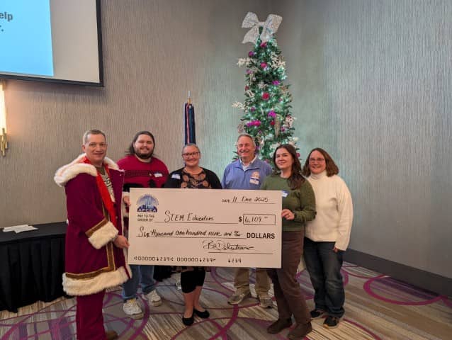 AFCEA STEM Grant recipients with ceremonial check for $6,109